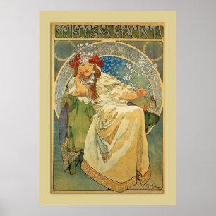  Poster van Nouveau Mucha Princess
