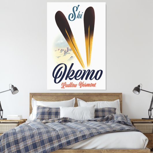 poster van okemo Ludlow Vermont Canvas Afdruk (Insitu (Slaapkamer))