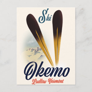 Poster van Okemo Ludlow Vermont ski Briefkaart