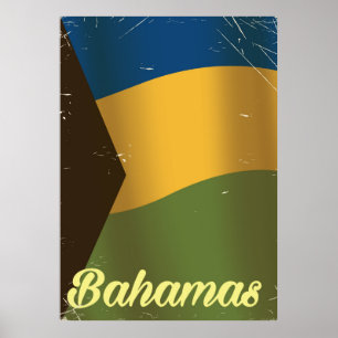 Poster van oudsher onder nationale vlag van Bahama
