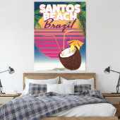 Poster van oudsher op het strand van Santos brazil Canvas Afdruk (Insitu (Slaapkamer))