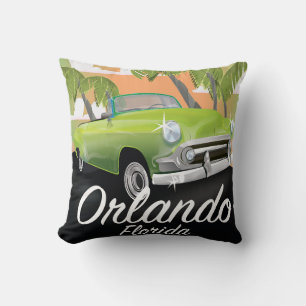Poster van oudsher reizen in Orlando Florida Kussen