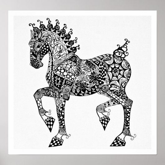 Poster van paarden - Clydesdale Foal - Zen Tangle (Voorkant)
