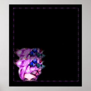 Poster van Paarse haarvlinder/afdruk