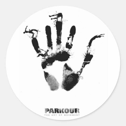 Poster van Parkour Ronde Sticker (Voorkant)