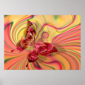 poster van perzikrode vlinder (Voorkant)