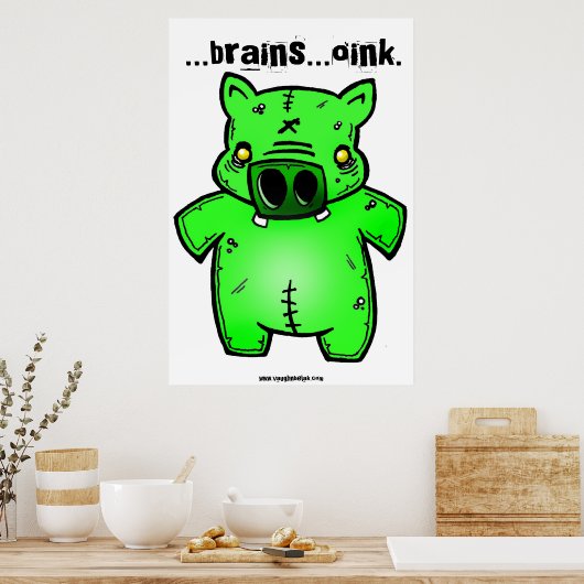 Poster van pigbeer (Keuken)