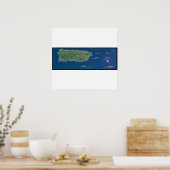 Poster van Puerto Rico-satelliet (Keuken)
