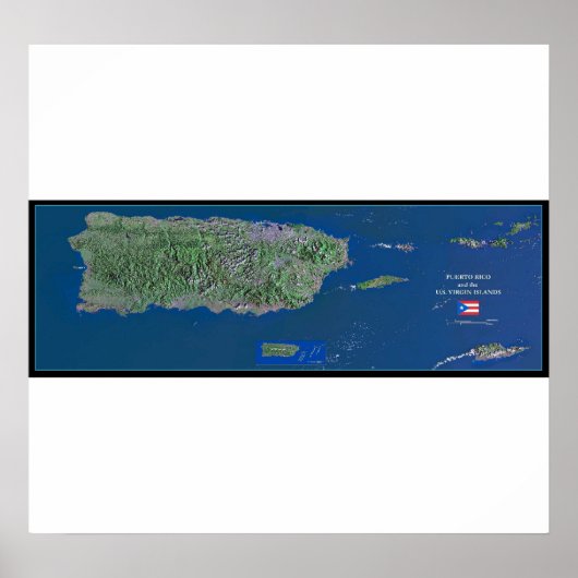 Poster van Puerto Rico-satelliet (Voorkant)