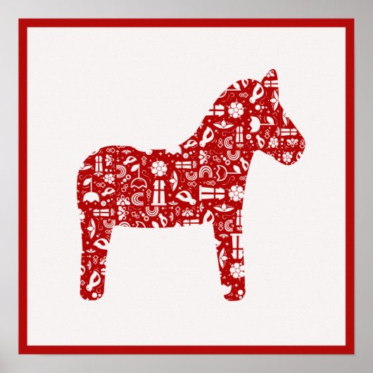 Poster van Red Dala Horse (Voorkant)