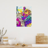 Poster van regenboogluipaard (Keuken)