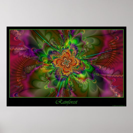 Poster van regenwouden - groene grens (Voorkant)