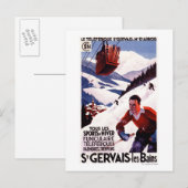 POSTER van SNCF-spoorwegkabelauto's Briefkaart (Voorkant / Achterkant)