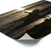 Poster van surfer-silhouet (Hoek)