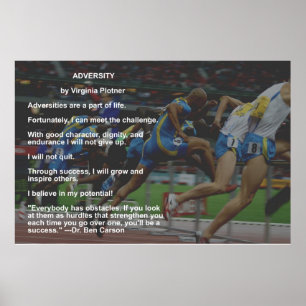 Poster van tegenspoed met citaat van Dr. Ben Carso