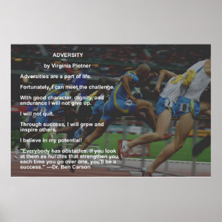 Poster van tegenspoed met citaat van Dr. Ben Carso