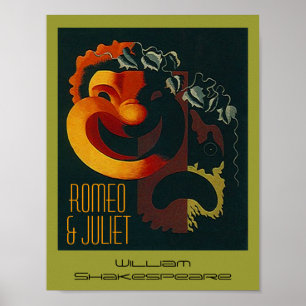 Poster van theaterkunsten Romeo en Juliet Shakespe