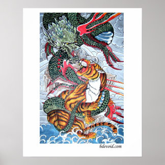 Poster van tijger en draak