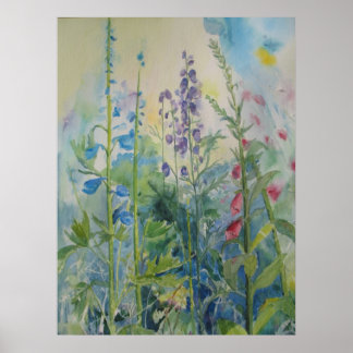 Poster van tuinbloemen