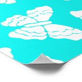 Poster van Turquoise butterflies (Hoek)