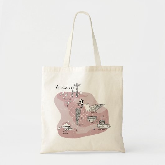 Poster van Vancouver - roze Tote Bag (Voorkant)