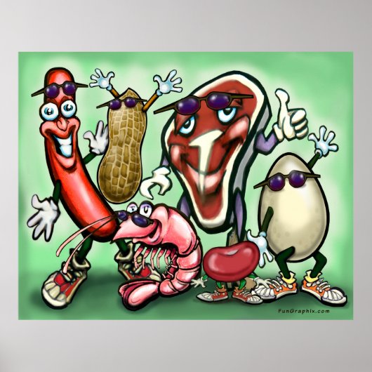 Poster van vlees en eiwit (Voorkant)