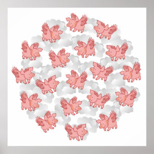 Poster van vliegende varkens