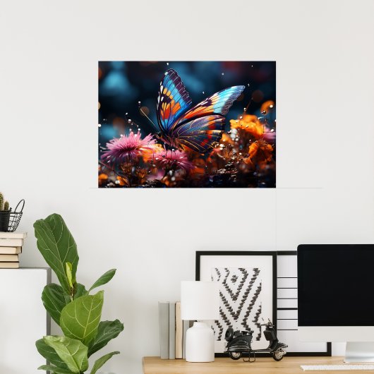 Poster van vlinder (Thuiskantoor)