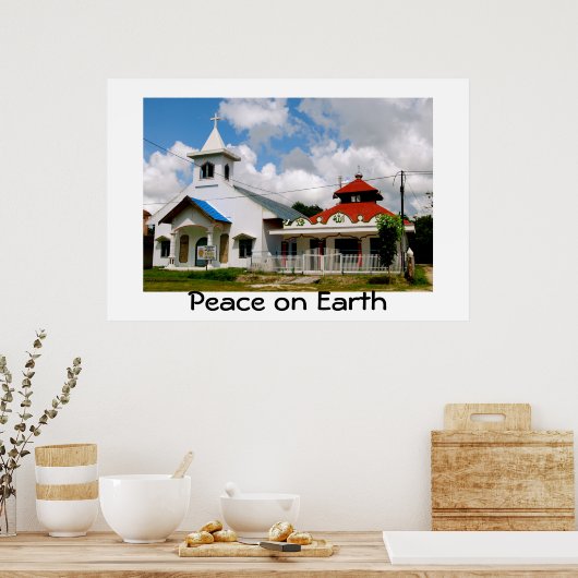 Poster van vreedzame religieuze buren (Keuken)