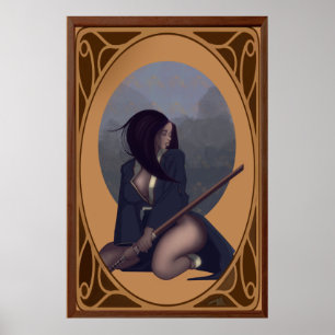 Poster van vrouwelijke Samurai