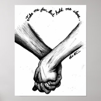 Poster van wandkunst - liefdescitaat en houtskoolt