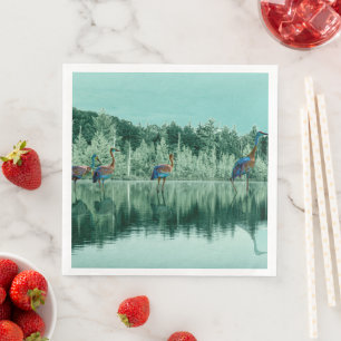 Poster van waterslipspeelkaarten voor baby's servet