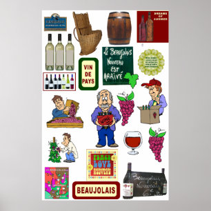 Poster van wijn, Beaujolais Nouveau