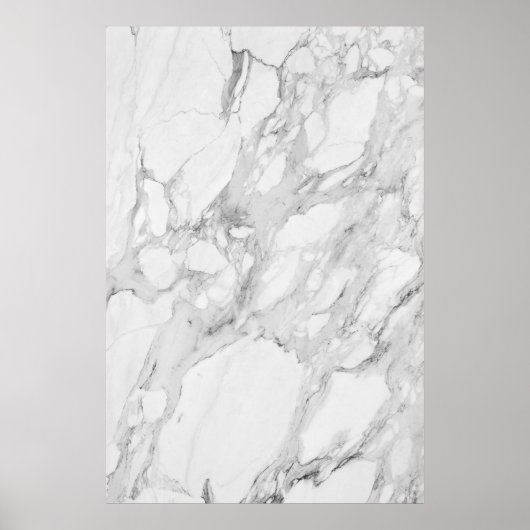 Poster van witte en grijze marmer (Voorkant)