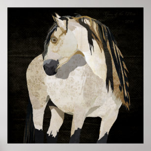 Poster van witte paarden
