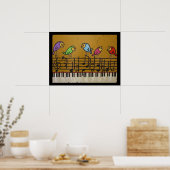poster van zangvogels (Keuken)
