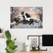 Poster van zigeunerpaarden (Thuiskantoor)