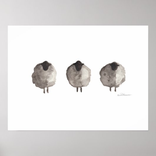 Poster van zwarte schapen (Voorkant)