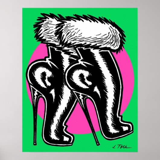 Poster Vana DeVinyl™/Fun-Fur, High-Heeled Boots (Devant)