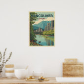 Poster Vancouver Canada Travel Art Vintage (Cuisine)