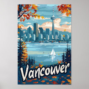Poster Vancouver Canada Vintage Retro Illustration de voy
