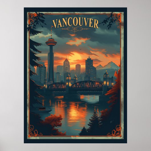 Poster Vancouver, Canada Vintage voyage (Devant)