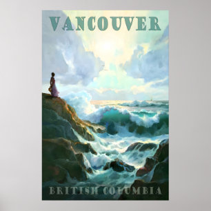 Poster Vancouver Colombie-Britannique Canada Côte Pacifiq