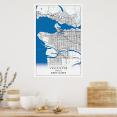 Poster Vancouver (Colombie-Britannique) Carte des villes  (Cuisine)