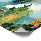 Poster Vang Vieng Laos Travel Art Vintage (Coin)