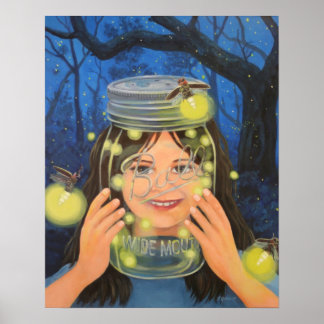 Poster Vangst en vrijgave (vuurvliegjes)