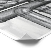 Poster Vanne de trompette en Charcoal Music Art Print (Coin)