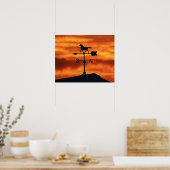 Poster Vanne météorologique au coucher du soleil (Cuisine)