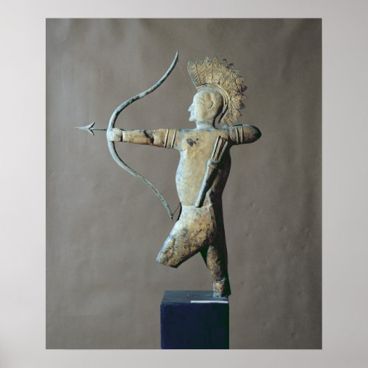 Poster Vanne météorologique sous forme d'un Indien améric (Devant)