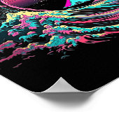 Poster Vaperwave Glitch esthétique Great Wave Retrowave S (Coin)